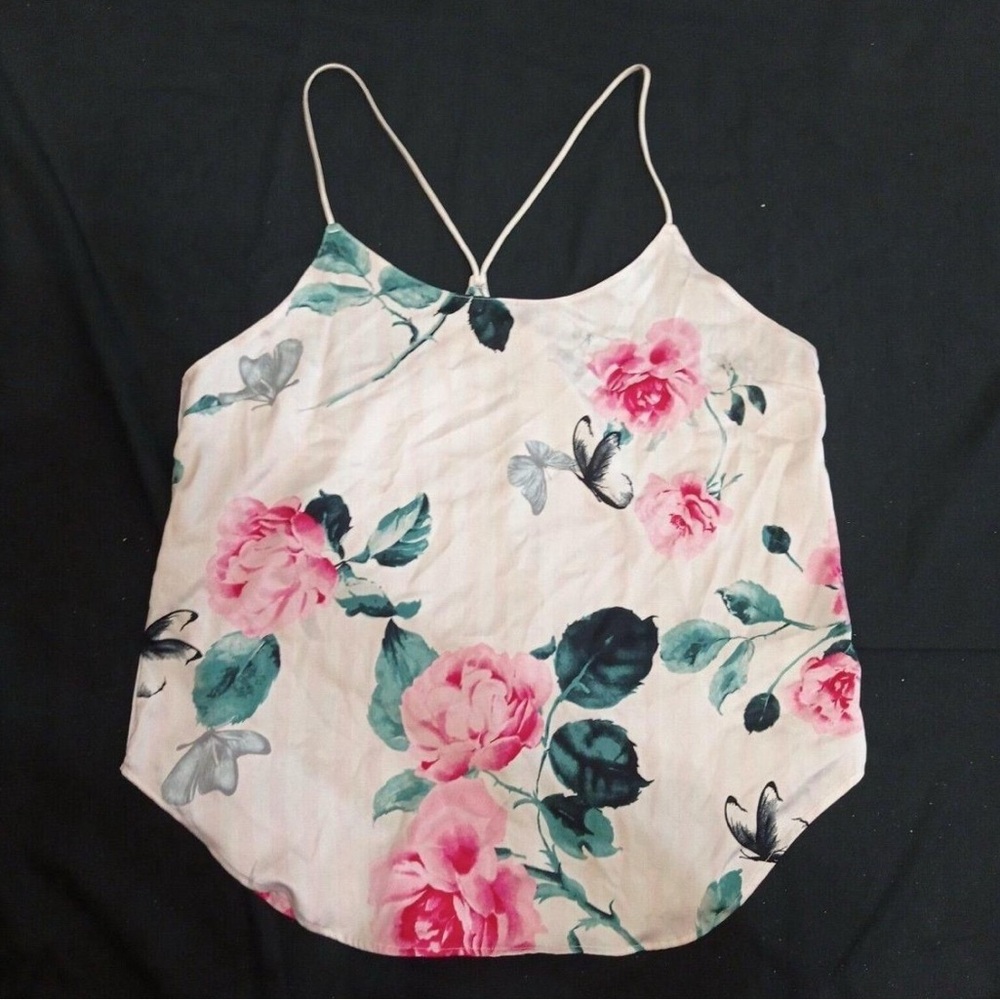 Victoria’s Secret floral satin cami pajama top S
